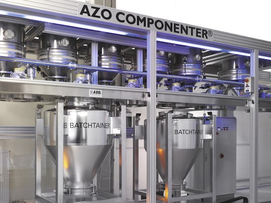 AZO COMPONENTER Batching Equipment Linear Design with Mobile Scale and BATCHITAINER®